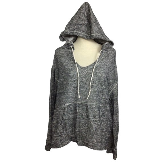 Max Studio Weekender Hoodie Top Sz L Oversized Long Blouse Casual Long-Sleeve - Picture 1 of 6